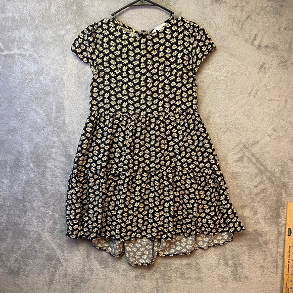 American Eagle Outfitters Dresses & Skirts - American Eagle Black Daisy Floral Tiered Fit & Flare Dress Small S Short Sleeve